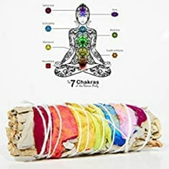 3 Bundle Lot of Chakra White Sage Rainbow Rose Petals Natural Purify Smudge New - Picture 3 of 6